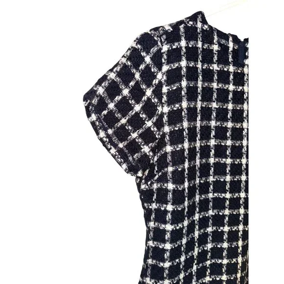Free Assembly Black & White Checked Short Sleeve Dress Size L - Picture 4 of 8